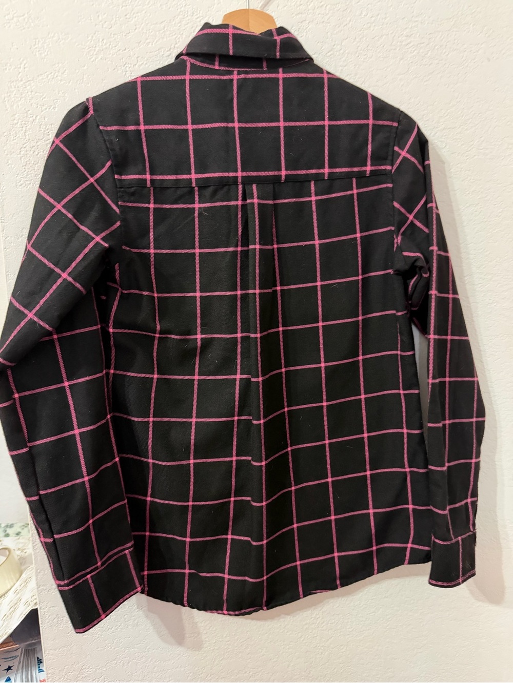 DIXXON Hope Breast Cancer Awareness Black with Pink Plaid Accents Flannel - S - Picture 2 of 7